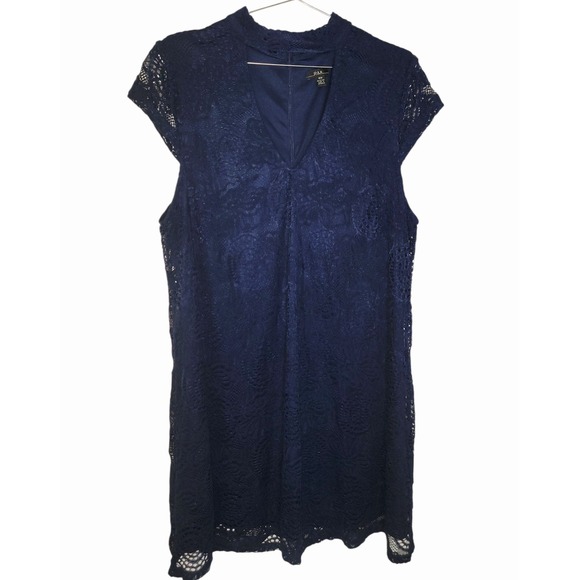 r&k originals Dresses & Skirts - R&K‎ Women's 18W Navy Lace Cap Sleeve Shift Dress Lined Cocktail Party Formal
